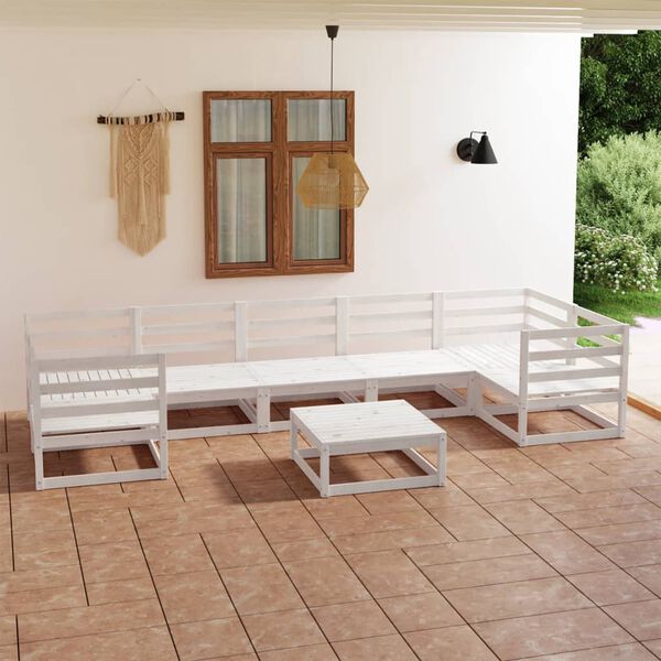 vidaXL Salon de jardin 8 pcs Bois de pin massif