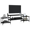 vidaXL Meuble TV noir 197x35x52 cm bois d'ing&eacute;nierie