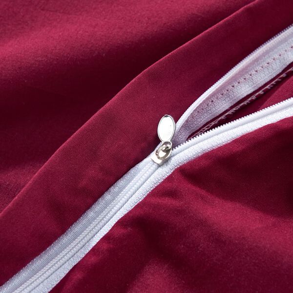 vidaXL Jeu de housse de couette bordeaux 155x220/80x80 cm