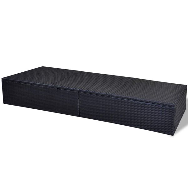 vidaXL Chaise longue Noir polyrotin