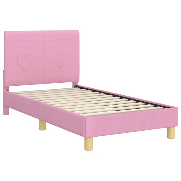 vidaXL Cadre de lit pour enfants avec t&ecirc;te de lit Rose 80 x 160 cm