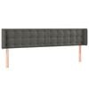 vidaXL T&ecirc;te de lit &agrave; LED Gris fonc&eacute; 163x16x78/88 cm Velours