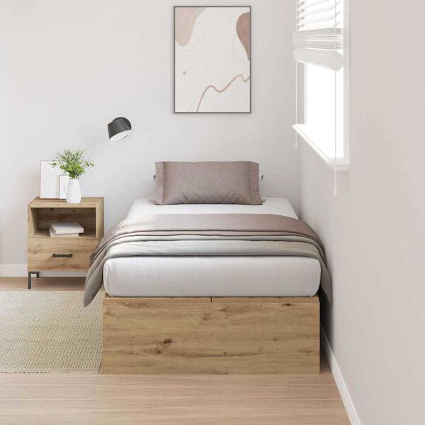 vidaXL Cadre de lit avec rangement Ch&ecirc;ne artisanal 80 x 200 cm