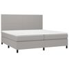 vidaXL Sommier &agrave; lattes de lit et matelas et LED Gris clair 200x200 cm