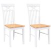 vidaXL Chaises &agrave; manger 2 pcs blanc bois massif caoutchouc