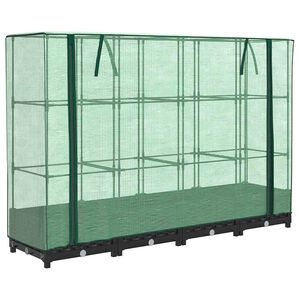 vidaXL Lit sur&eacute;lev&eacute; avec housse de serre aspect rotin 160 x 40 x 123 cm