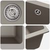 vidaXL &Eacute;vier Gris 530 x 460 mm 80% Quartz et 20% R&eacute;sine