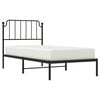 vidaXL Cadre de lit métal sans matelas avec tête de lit noir 90x190 cm
