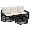 vidaXL Ensemble de canap&eacute; de jardin 4 pc Noir polyrotin