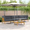 vidaXL Ensemble de Canap&eacute;s Uni 4 pcs Anthracite Bois d'Acacia Massif