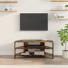 vidaXL MeubleTVd'Angle Ch&ecirc;ne fum&eacute; 102x40,5x45cm Bois d'ing&eacute;nierie