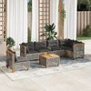 vidaXL Salon de jardin avec coussins 7 pcs gris r&eacute;sine tress&eacute;e