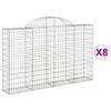 vidaXL Paniers &agrave; gabions arqu&eacute;s 8 pcs 200x30x120/140 cm Fer galvanis&eacute;