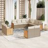 vidaXL Salon de jardin 11 pcs avec coussins beige r&eacute;sine tress&eacute;e