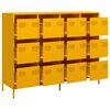 vidaXL Buffet jaune moutarde 135x39x103,5 cm acier lamin&eacute; &agrave; froid