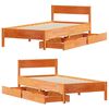 vidaXL Cadre de lit sans matelas cire marron 75x190 cm bois pin massif