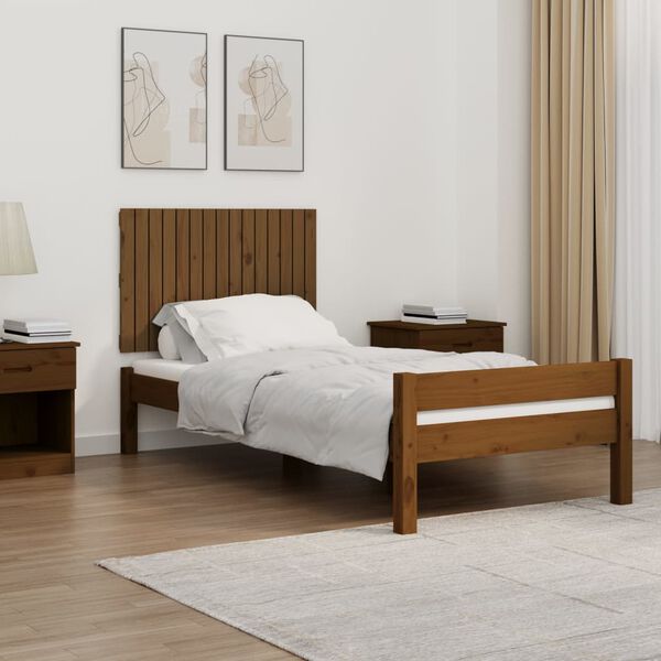 vidaXL T&ecirc;te de lit murale Marron miel 95,5x3x60 cm Bois massif de pin