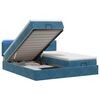 vidaXL Lit coffre avec matelas et LED Bleu fonc&eacute; 160 x 200 cm Velours