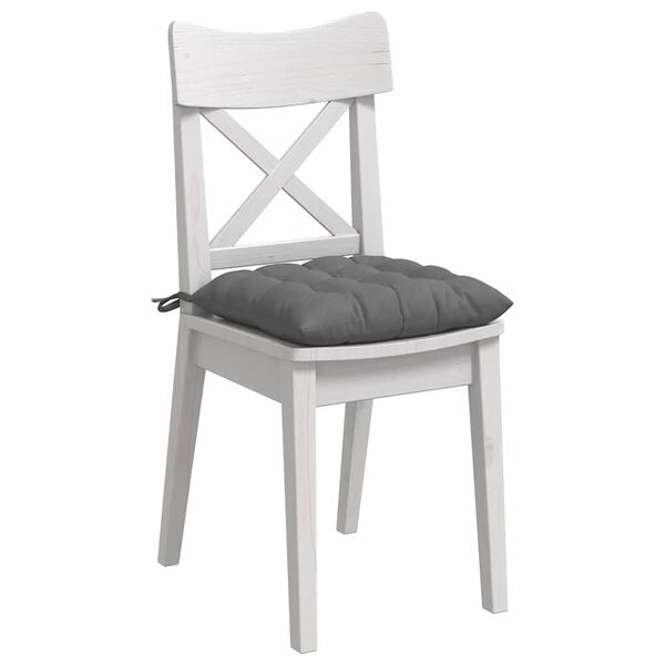 vidaXL Coussins de si&egrave;ge 4 pcs Gris fonc&eacute; 40 x 40 x 6 cm Microfibre