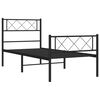 vidaXL Cadre de lit m&eacute;tal sans matelas avec pied de lit noir 80x200 cm