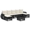 vidaXL Ensemble de canap&eacute; de jardin 8 pcs Noir et blanc cr&egrave;me