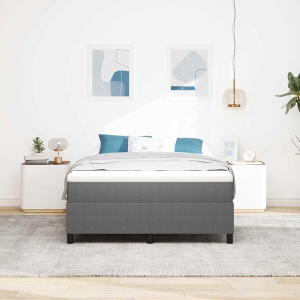vidaXL Cadre de lit plateforme Gris clair 160 x 200 cm tissu