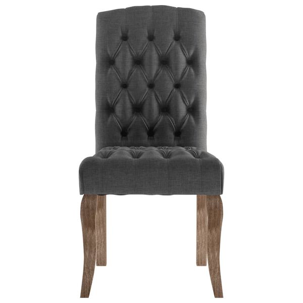 vidaXL Chaises &agrave; manger lot de 4 gris tissu &agrave; l'aspect de lin