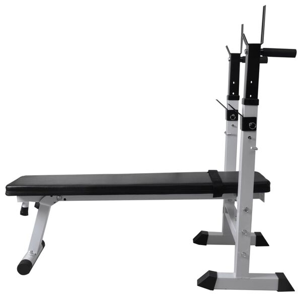 vidaXL Banc d'entra&icirc;nement avec support de poids jeu d'halt&egrave;res 120 kg