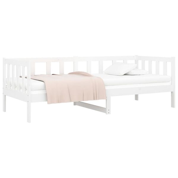 vidaXL Lit de jour sans matelas blanc 90x190 cm bois de pin massif