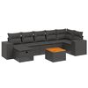 vidaXL Salon de jardin 8 pcs avec coussins noir r&eacute;sine tress&eacute;e