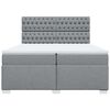 vidaXL Sommier &agrave; lattes de lit avec matelas Gris clair 200x200cm Tissu