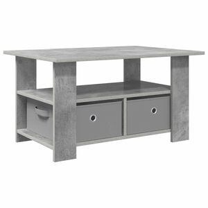 vidaXL Table basse Gris b&eacute;ton 77 x 55 x 42 cm Bois d'ing&eacute;nierie