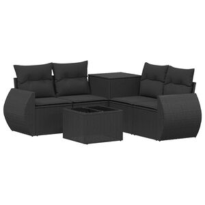 vidaXL Ensemble de Canap&eacute;s 6 pc Noir 55 x 55 x 37 cm