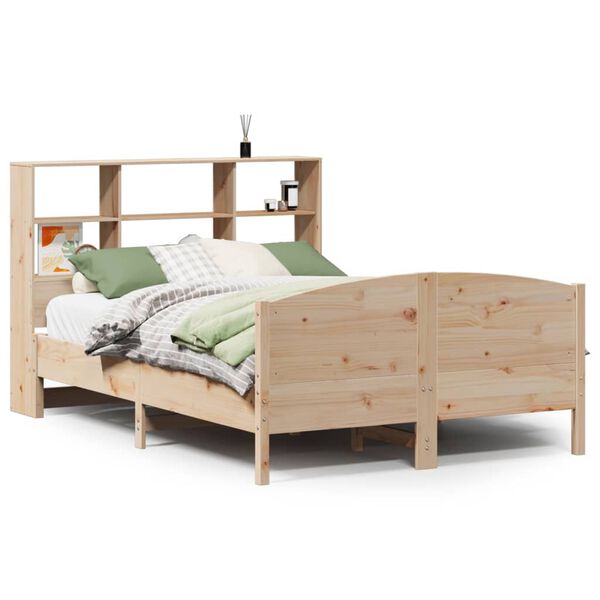 vidaXL Lit biblioth&egrave;que sans matelas 140x200 cm bois massif de pin