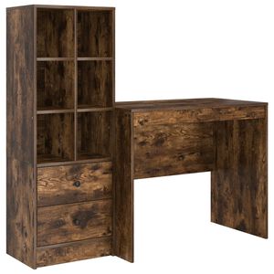 vidaXL Bureau Ch&ecirc;ne fum&eacute; 135,5 x 50 x 127 cm 2 pc