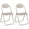 vidaXL Chaise pliante 2 pc Simili cuir Sable 48 x 43,5 x 81 cm