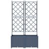 vidaXL Cache-pot de jardin 2 pcs Gris 80 x 40 x 143 cm Plastique