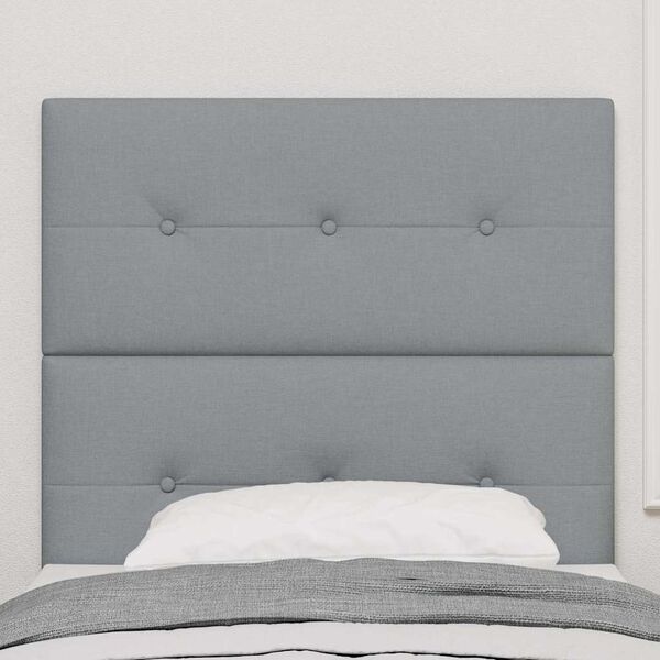 vidaXL T&ecirc;te de lit LED avec t&ecirc;te de lit Gris clair 80 cm Polyester
