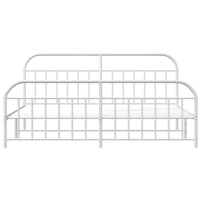 vidaXL Cadre de lit métal sans matelas et pied de lit blanc 193x203 cm