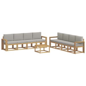 vidaXL Ensemble de canap&eacute;s d'ext&eacute;rieur 9 pc Blanc et gris clair