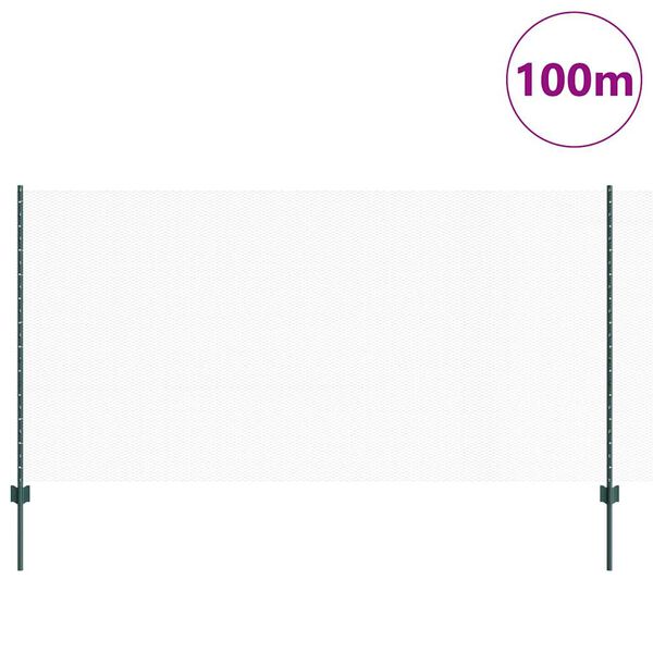 vidaXL Cl&ocirc;ture avec poteau Vert 1,2 x 100 m Acier et PVC