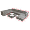 vidaXL Salon de jardin 8 pcs avec coussins R&eacute;sine tress&eacute;e Gris