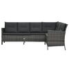 vidaXL Salon de jardin 4 pcs avec coussins r&eacute;sine tress&eacute;e gris