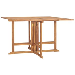 vidaXL Table &agrave; d&icirc;ner de jardin pliable 110x110x75 cm Teck massif