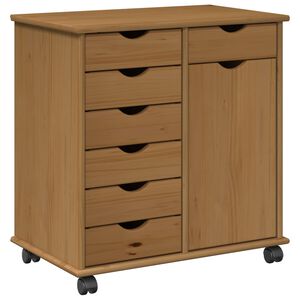 vidaXL Cabinet roulant 63,5 x 39 x 65,5 cm Bois de Pin Massif