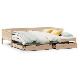 vidaXL Lit de jour avec gigogne et tiroirs sans matelas 80x200 cm