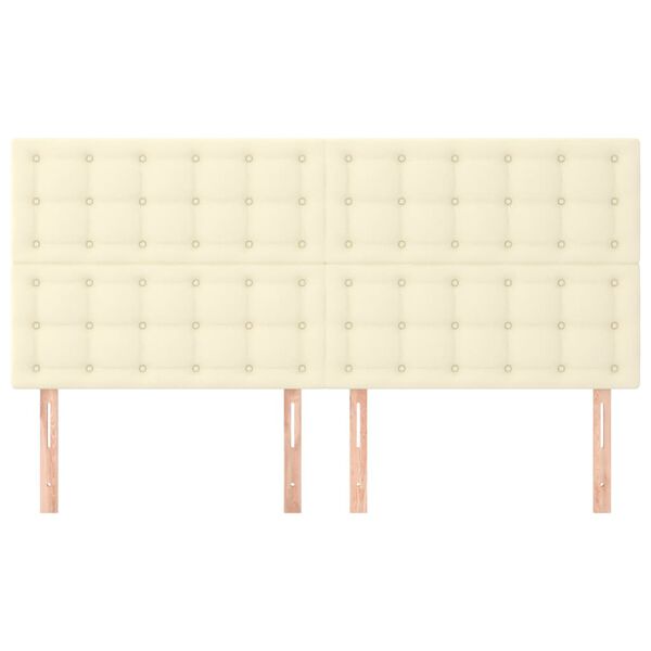 vidaXL T&ecirc;te de lit Cr&egrave;me 180x5x118/128 cm Similicuir
