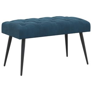 vidaXL Banc avec capitonnage bouton Bleu 80 x 40 x 46 cm Velours