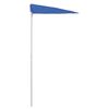 vidaXL Demi-parasol de jardin avec m&acirc;t 180x90 cm bleu azur&eacute;