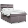 vidaXL Sommier &agrave; lattes de lit avec matelas Gris 140x190 cm Similicuir